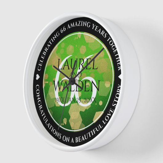 エレガント第66回タイタ結婚ナイト記念日 壁時計 (傾斜)