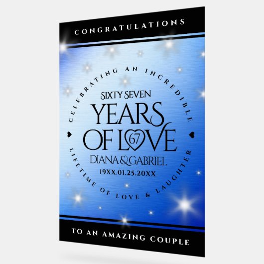 エレガント第67回スター結婚サファイア アクリルサイン (傾斜)