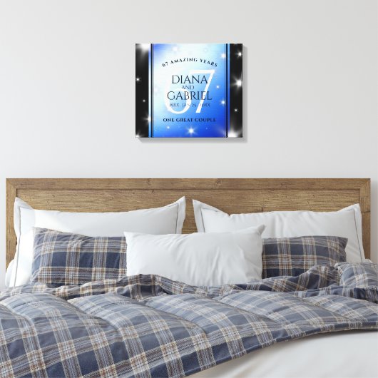 エレガント第67回スター結婚サファイア キャンバスプリント (インサイチュ (寝室))