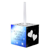 エレガント第67回スター結婚サファイア キューブオーナメント (裏面アングル)