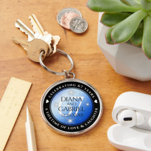 エレガント第67回スター結婚サファイア キーホルダー