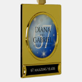 エレガント第67回スター結婚サファイア ゴールドプレートバナーオーナメント (右)