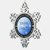 エレガント第67回スター結婚サファイア スノーフレークピューターオーナメント (右)