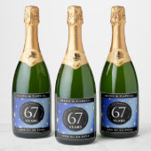 エレガント第67回スター結婚サファイア スパークリングワインラベル (ボトル)