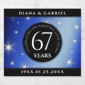 エレガント第67回スター結婚サファイア スパークリングワインラベル (シングルラベル)