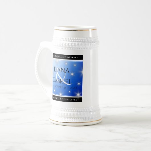 エレガント第67回スター結婚サファイア ビールジョッキ (正面左)