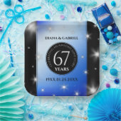 エレガント第67回スター結婚サファイア ペーパープレート (パーティー)