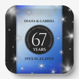 エレガント第67回スター結婚サファイア ペーパープレート