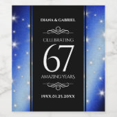 エレガント第67回スター結婚サファイア ワインラベル (シングルラベル)