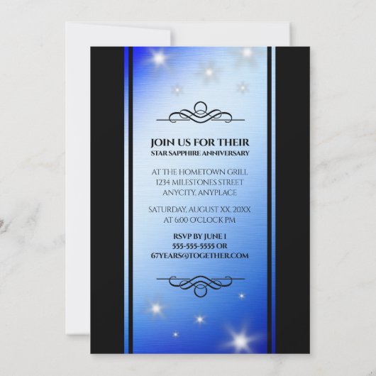 エレガント第67回スター結婚サファイア 招待状 (裏面)