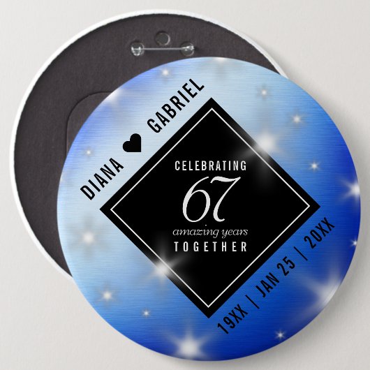 エレガント第67回スター結婚サファイア 缶バッジ (正面&裏面)