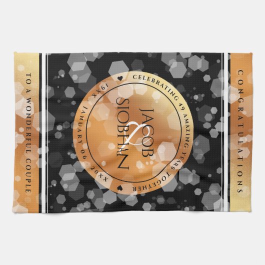 エレガント第7回22回銅49周年記念結婚会 キッチンタオル (横)