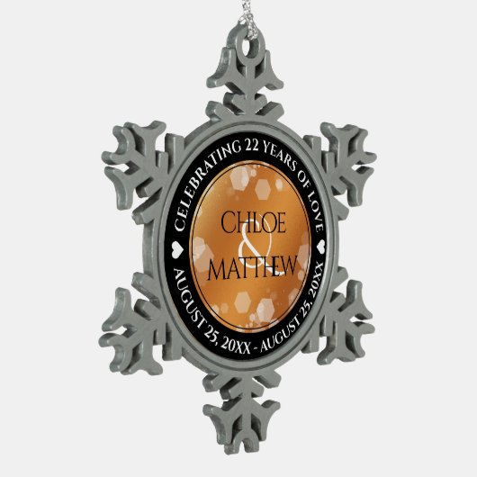 エレガント第7回22回銅49周年記念結婚会 スノーフレークピューターオーナメント (左)