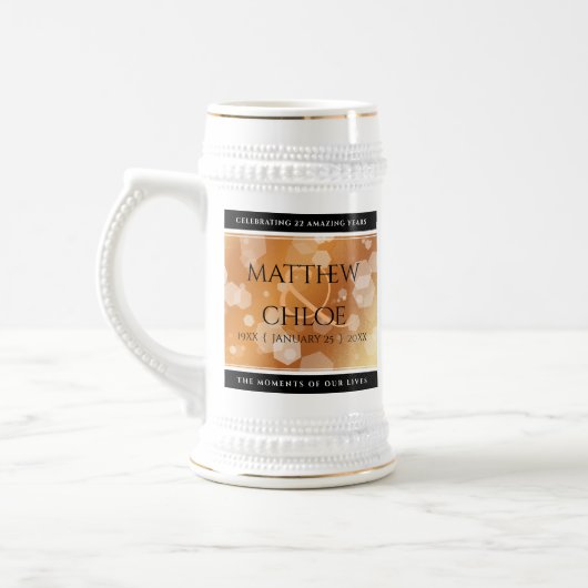 エレガント第7回22回銅49周年記念結婚会 ビールジョッキ (左)