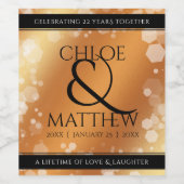 エレガント第7回22回銅49周年記念結婚会 ワインラベル (シングルラベル)