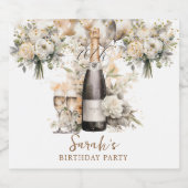 エレガント第70回サプライズ誕生日パーティー スパークリングワインラベル (シングルラベル)