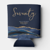 エレガント第70回バースデーパーティーブルー金ゴールドアゲート 缶クーラー (裏面)