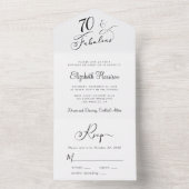 エレガント第70回誕生日パーティー オールインワン招待状 (内側)