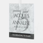 エレガント第75回ダイヤ結婚モンド ガラスオーナメント (正面左)