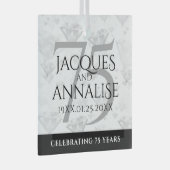 エレガント第75回ダイヤ結婚モンド ガラスオーナメント (正面右)