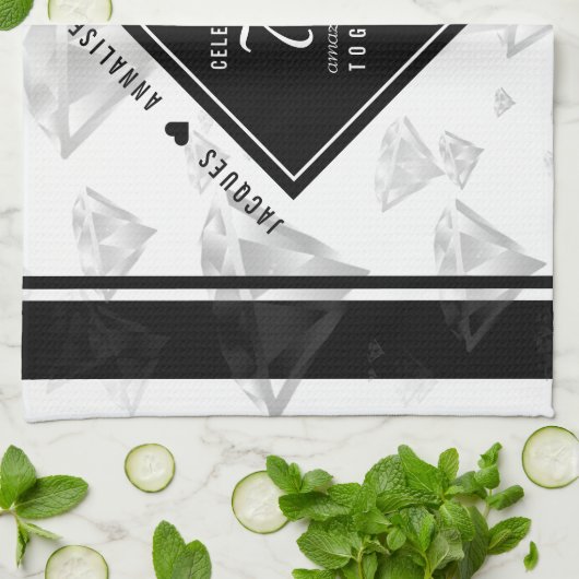 エレガント第75回ダイヤ結婚モンド キッチンタオル (折り畳み)