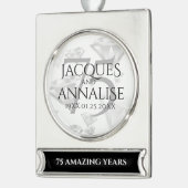 エレガント第75回ダイヤ結婚モンド シルバープレートバナーオーナメント (左)