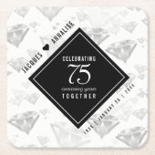 エレガント第75回ダイヤ結婚モンド スクエアペーパーコースター (正面)