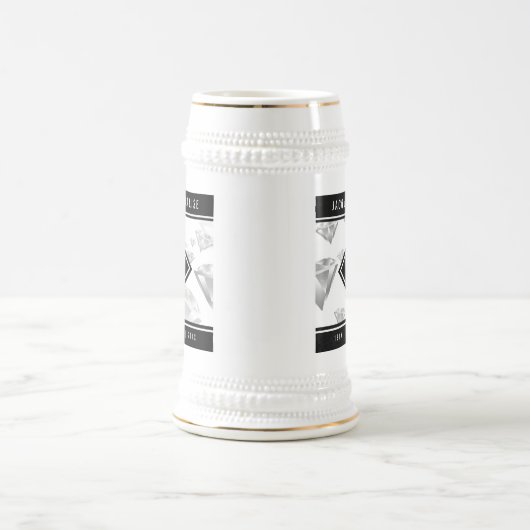 エレガント第75回ダイヤ結婚モンド ビールジョッキ (中央)