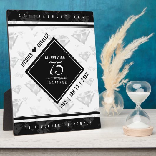 エレガント第75回ダイヤ結婚モンド フォトプラーク (側面)