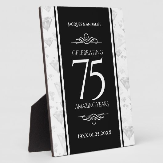 エレガント第75回ダイヤ結婚モンド フォトプラーク (側面)