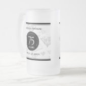 エレガント第75回ダイヤ結婚モンド フロストグラスビールジョッキ (正面左)