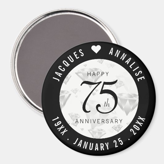 エレガント第75回ダイヤ結婚モンド マグネット (正面/裏面)