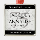 エレガント第75回ダイヤ結婚モンド メタルオーナメント (正面)