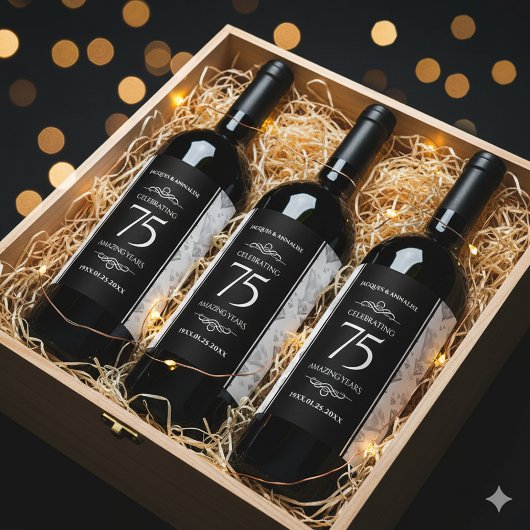 エレガント第75回ダイヤ結婚モンド ワインラベル