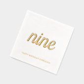 エレガント第9誕生日ゴモダンールドフォイルナプキンス 箔ナプキン (左)