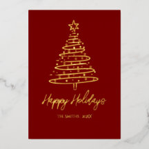 エレガント箔押しクリスマスカード