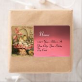 エレガント籠、鶏、花、復活卵 ラベル (インサイチュ)