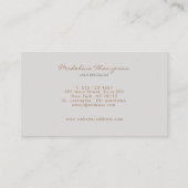 エレガント粉砕金ゴールド大理石ブラックグレーモノグラム 名刺 (裏面)