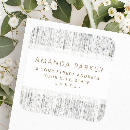 エレガント粒縁ど差出人住所ラベル スクエアシール