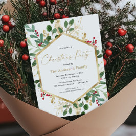 エレガント紅色の金ゴールド 招待状