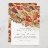 エレガント紅葉とグリッター結婚ズ 招待状 (正面/裏面)