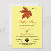 エレガント紅葉イエロー秋フローラ結婚ズ 招待状 (正面)