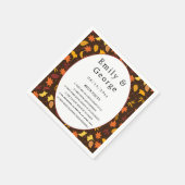 エレガント紅葉カントリー秋のフローラ結婚ズ スタンダードカクテルナプキン (角)