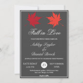 エレガント紅葉グレ素朴ーボホ秋の結婚式 招待状 (正面)
