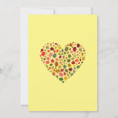 エレガント紅葉ハート黄フローラ結婚ズ 招待状 (裏面)