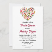 エレガント紅葉ロマンチックハートブライダルシャワー 招待状 (正面)