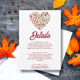 エレガント紅葉ロマンハート結婚フローラ エンクロージャーカード