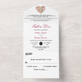 エレガント紅葉ロマンハート結婚フローラ オールインワン招待状 (内側)