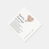 エレガント紅葉ロマンハート結婚フローラ スタンダードカクテルナプキン (角)