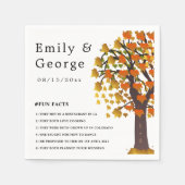 エレガント紅葉彫り木ロマン結婚ティック スタンダードカクテルナプキン (正面)